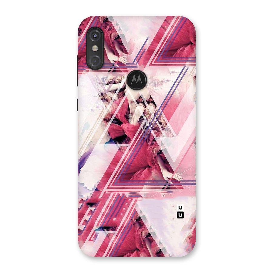Pink Rose Abstract Back Case for Motorola One Power
