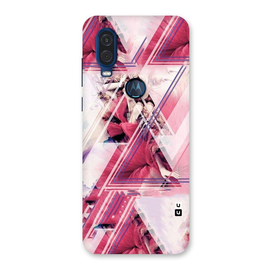 Pink Rose Abstract Back Case for Motorola One Vision