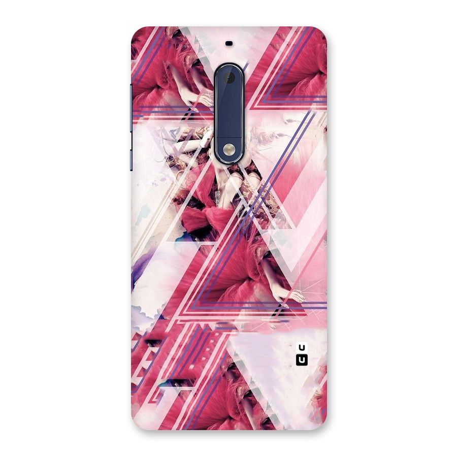 Pink Rose Abstract Back Case for Nokia 5