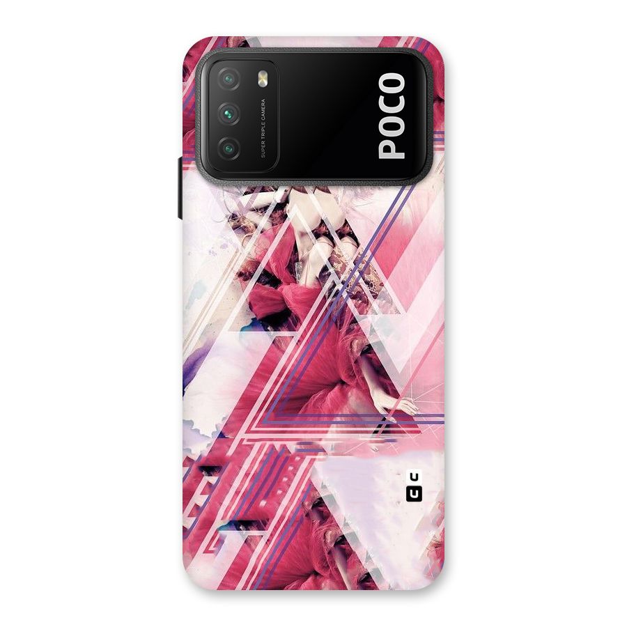 Pink Rose Abstract Back Case for Poco M3