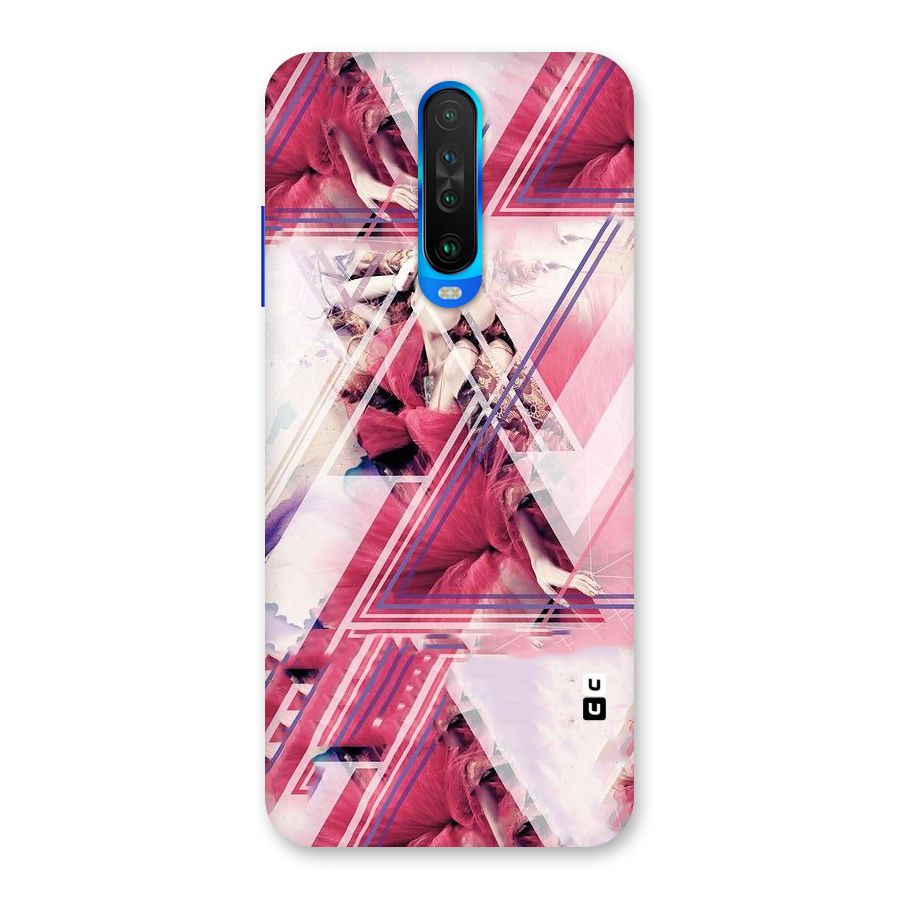 Pink Rose Abstract Back Case for Poco X2