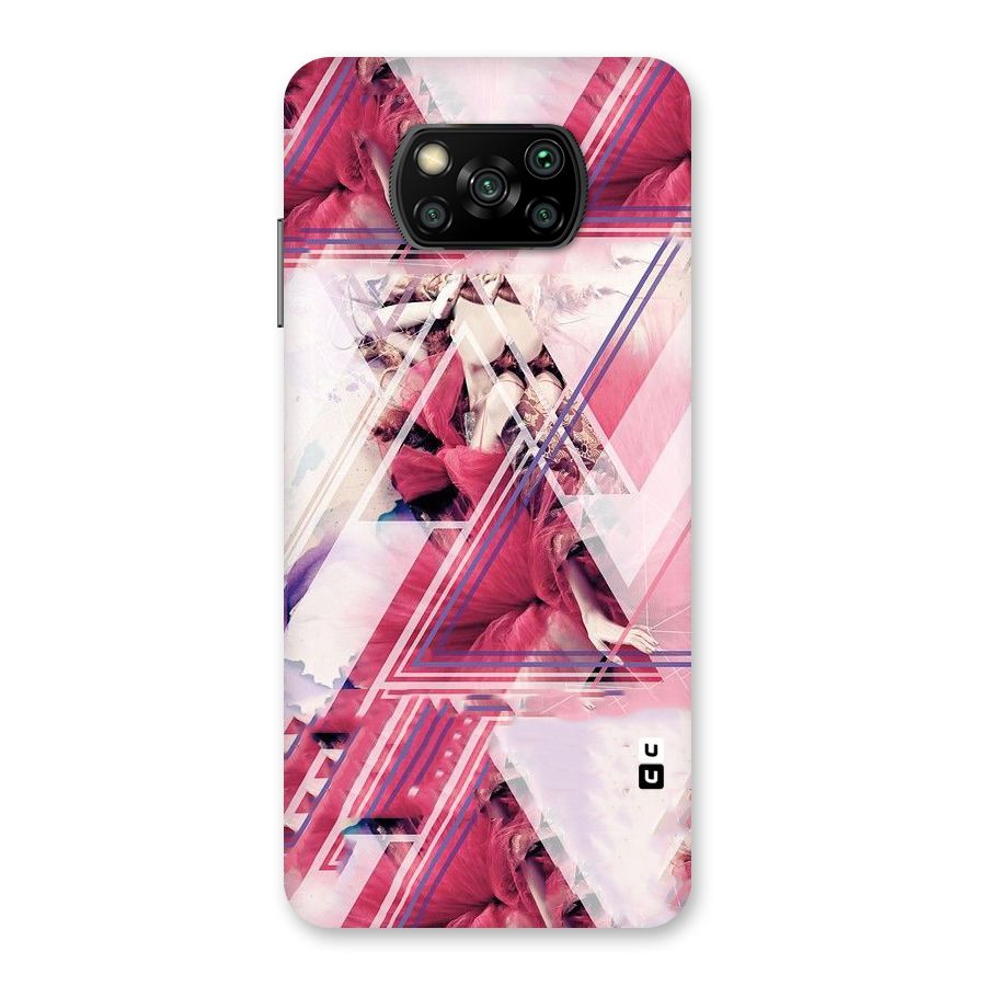 Pink Rose Abstract Back Case for Poco X3