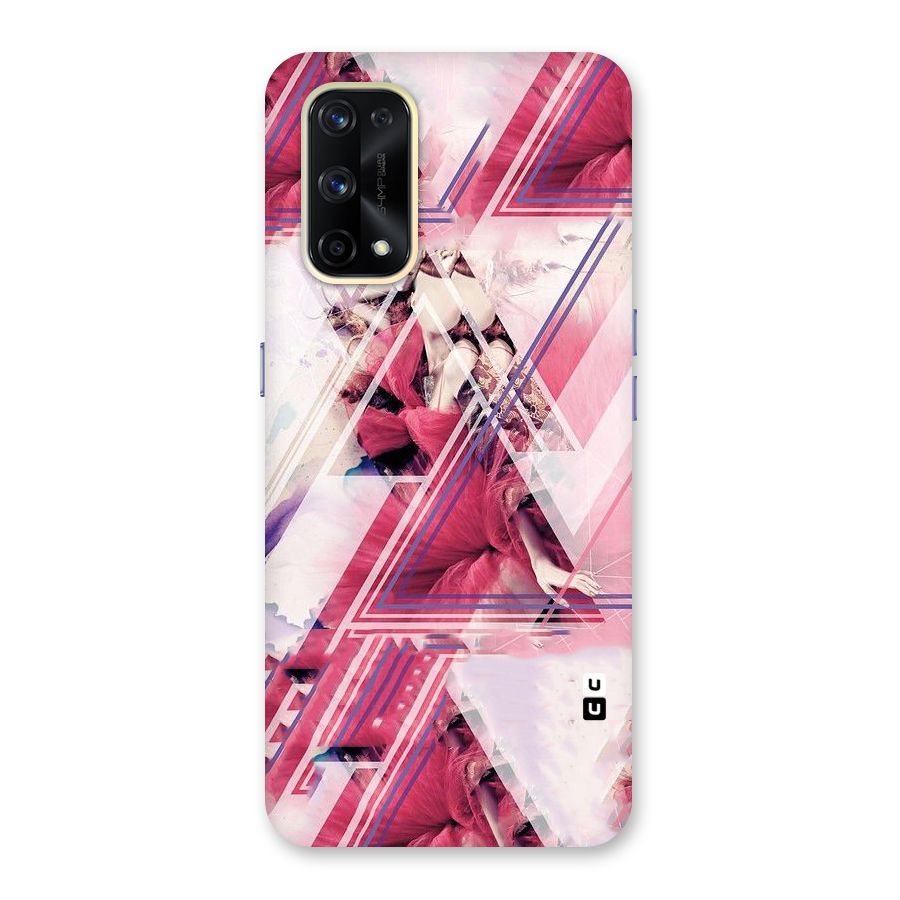 Pink Rose Abstract Glass Back Case for Realme X7 Pro