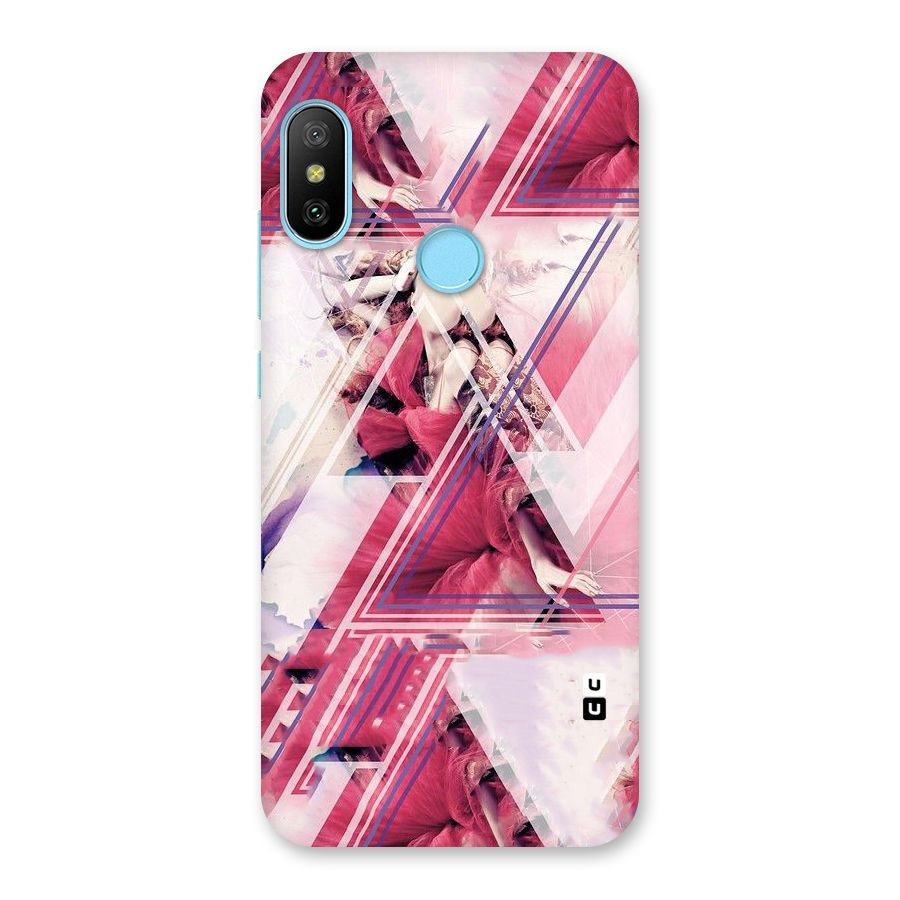 Pink Rose Abstract Back Case for Redmi 6 Pro