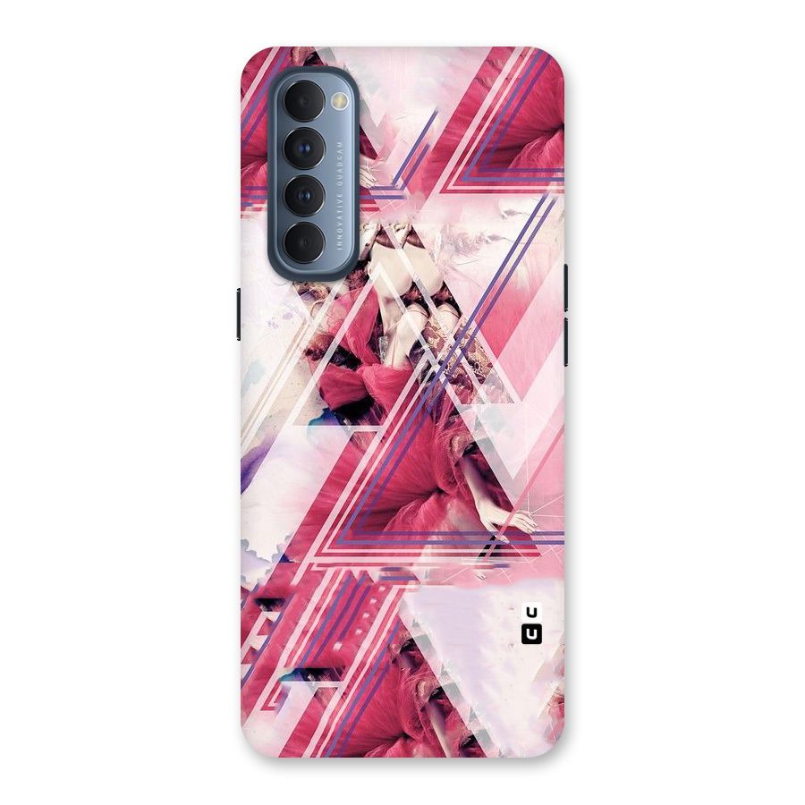 Pink Rose Abstract Back Case for Reno4 Pro