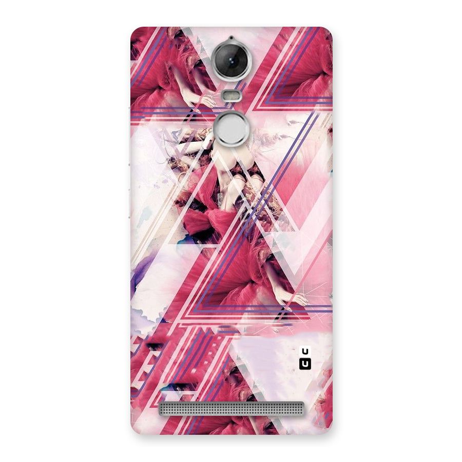 Pink Rose Abstract Back Case for Vibe K5 Note