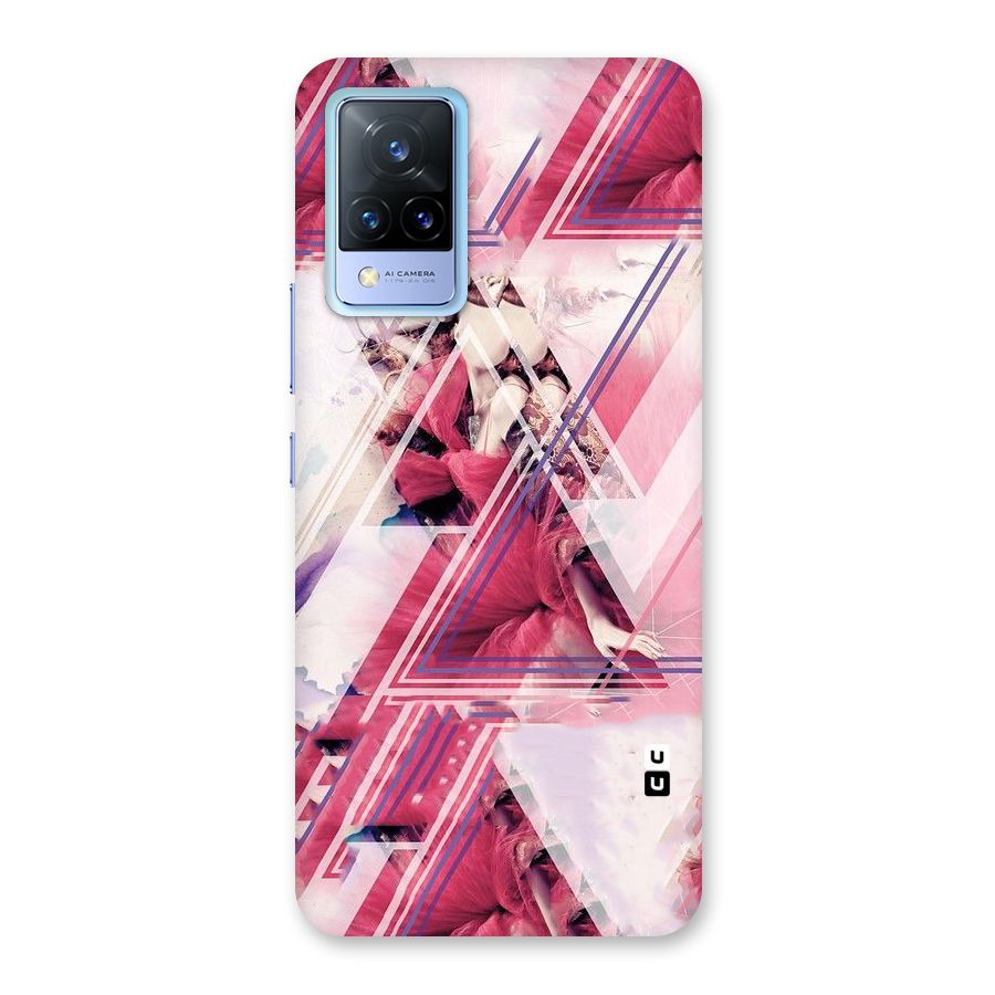 Pink Rose Abstract Back Case for Vivo V21 5G