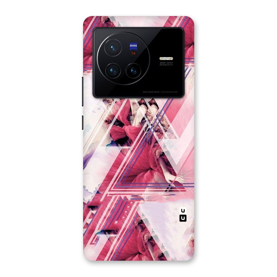 Pink Rose Abstract Back Case for Vivo X80