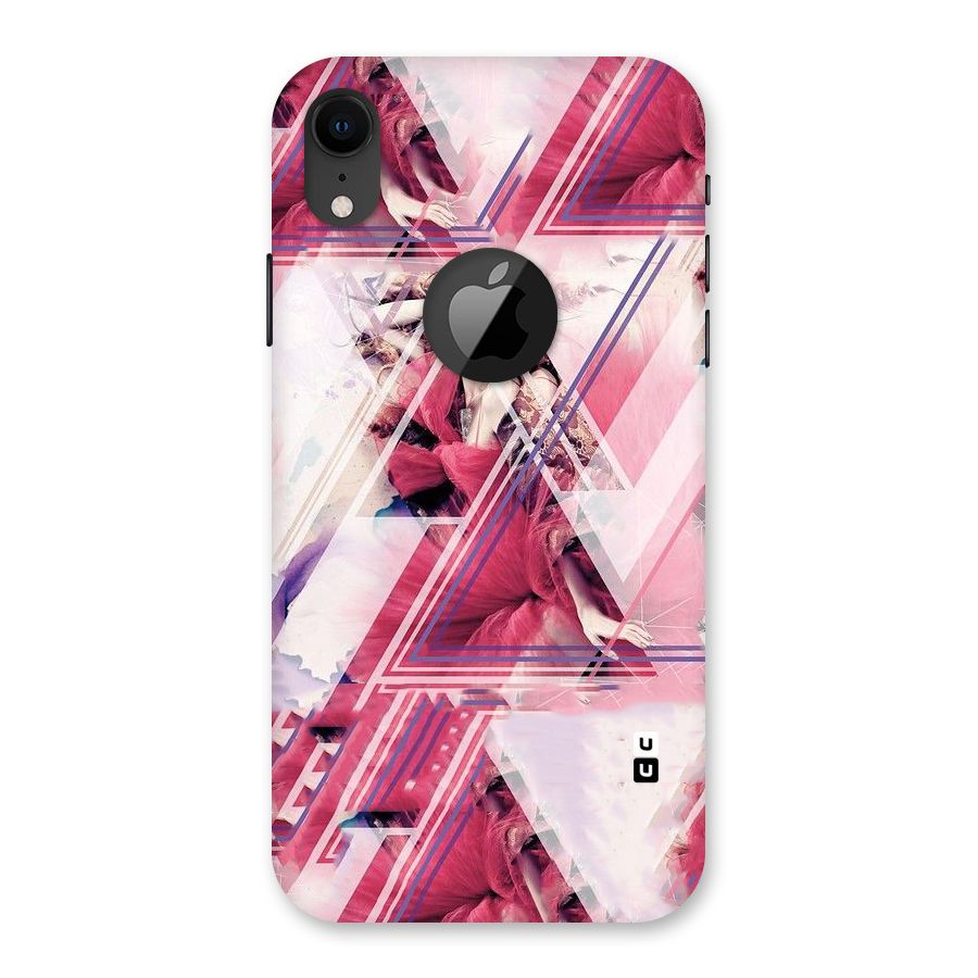Pink Rose Abstract Back Case for iPhone XR Logo Cut