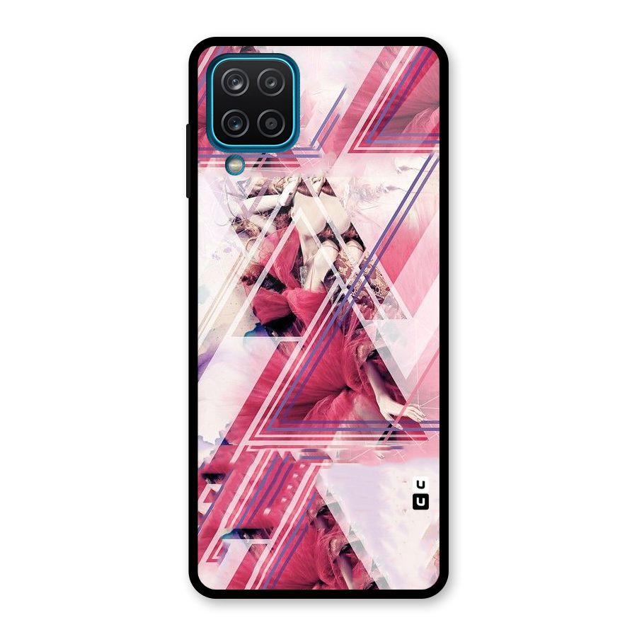 Pink Rose Abstract Glass Back Case for Galaxy A12