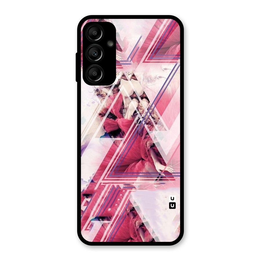 Pink Rose Abstract Glass Back Case for Galaxy A14 5G