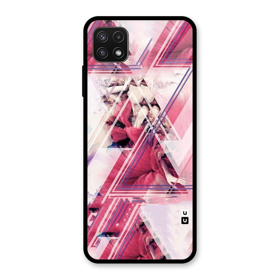 Pink Rose Abstract Glass Back Case for Galaxy A22 5G