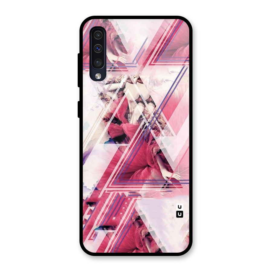 Pink Rose Abstract Glass Back Case for Galaxy A30s