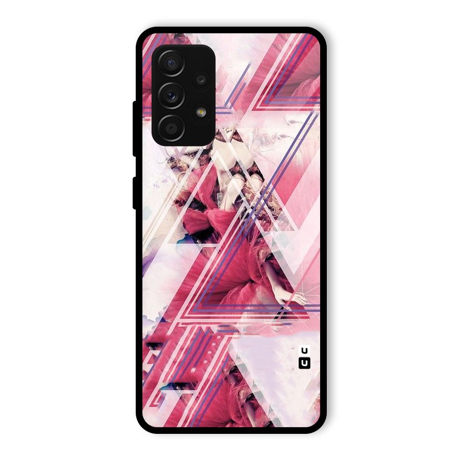 Pink Rose Abstract Glass Back Case for Galaxy A53 5G