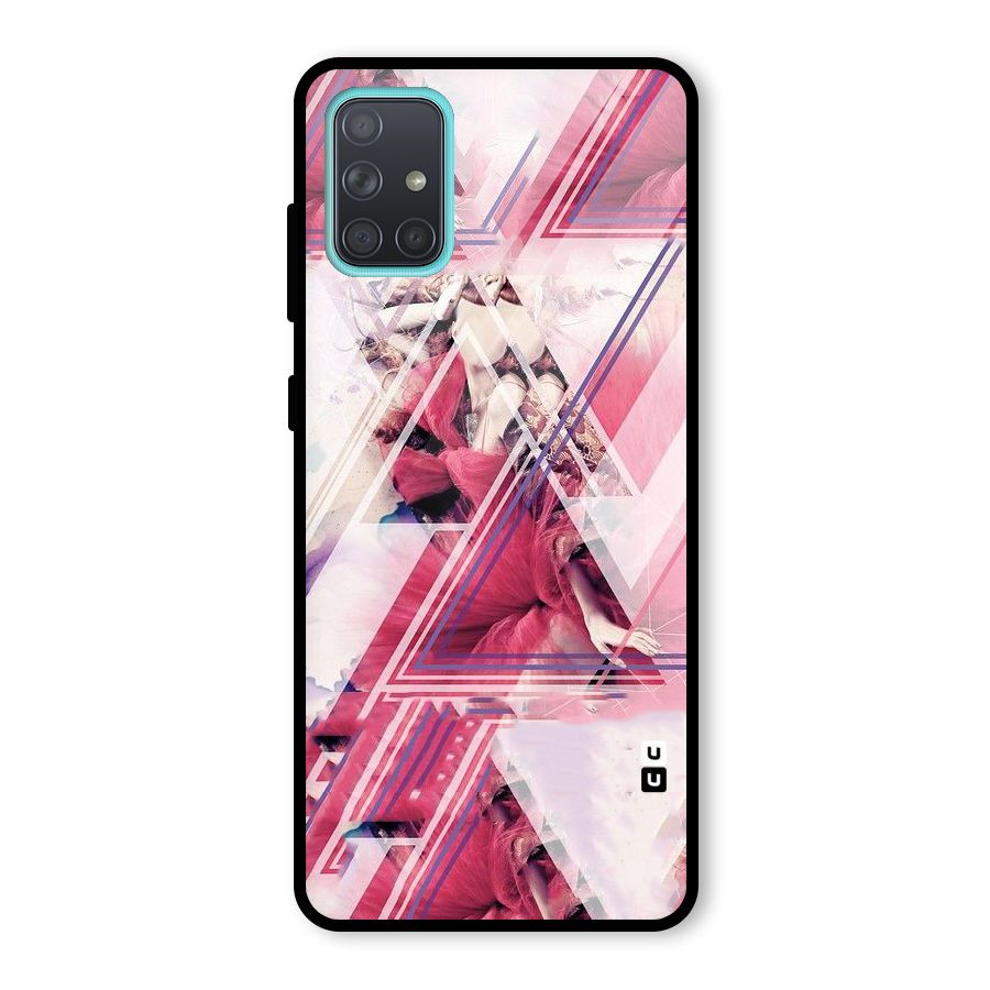 Pink Rose Abstract Glass Back Case for Galaxy A71