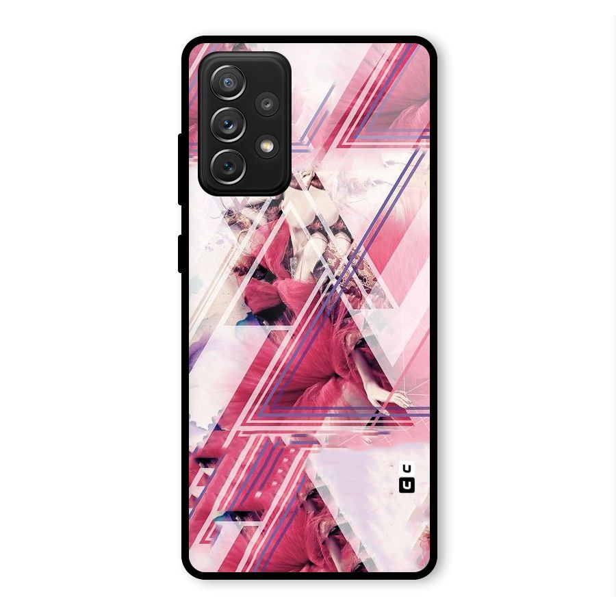 Pink Rose Abstract Glass Back Case for Galaxy A72