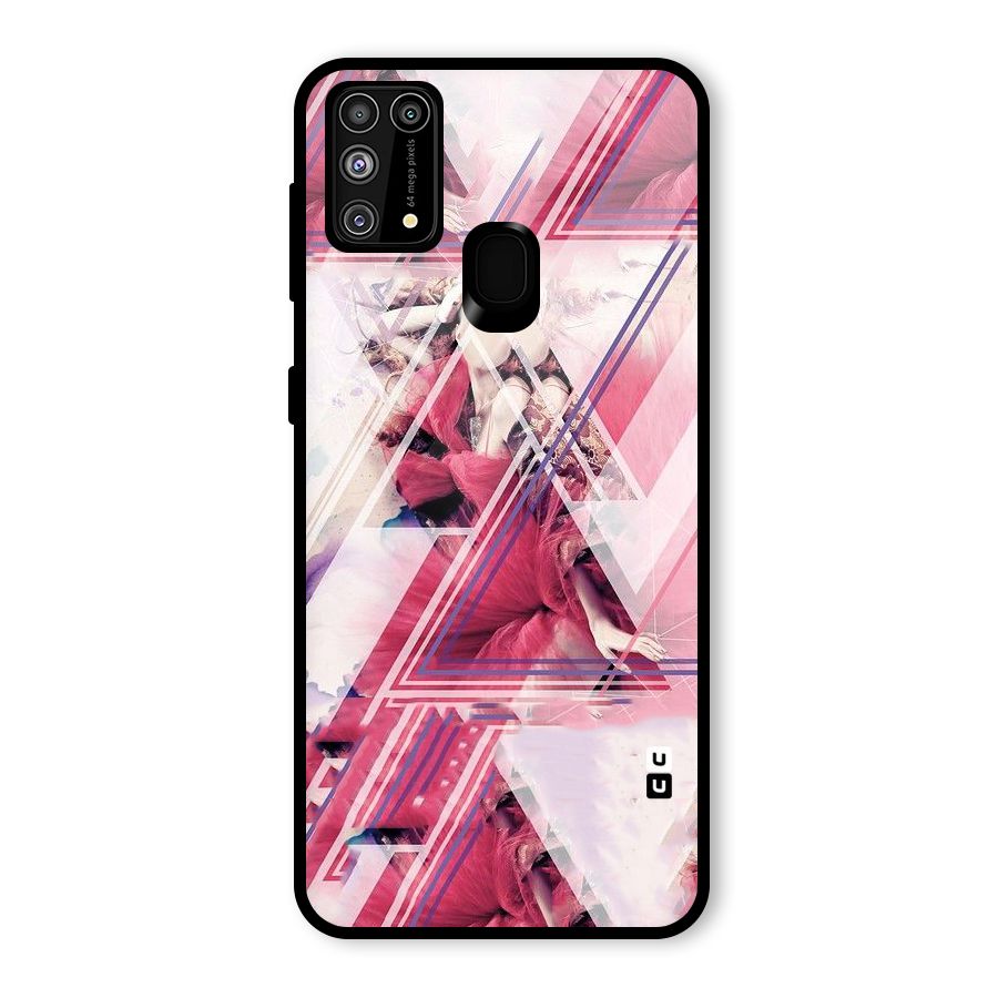Pink Rose Abstract Glass Back Case for Galaxy F41