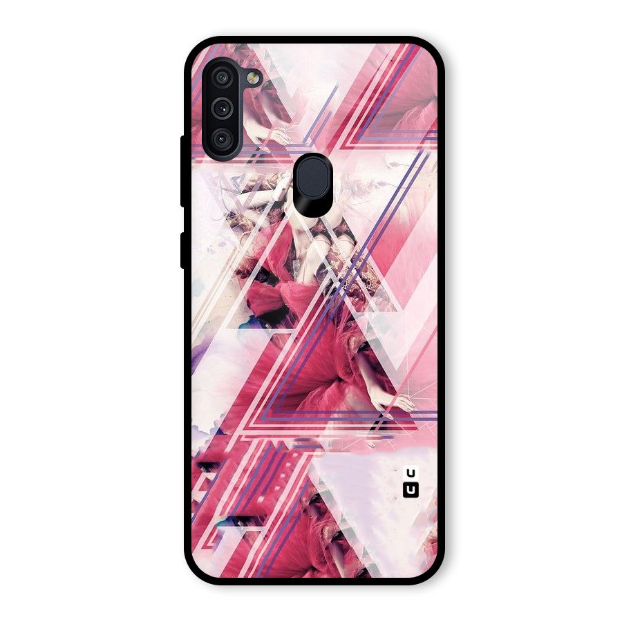 Pink Rose Abstract Glass Back Case for Galaxy M11