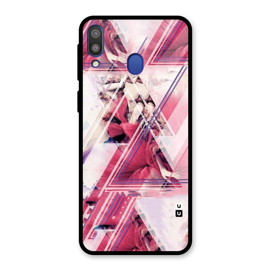 Pink Rose Abstract Glass Back Case for Galaxy M20