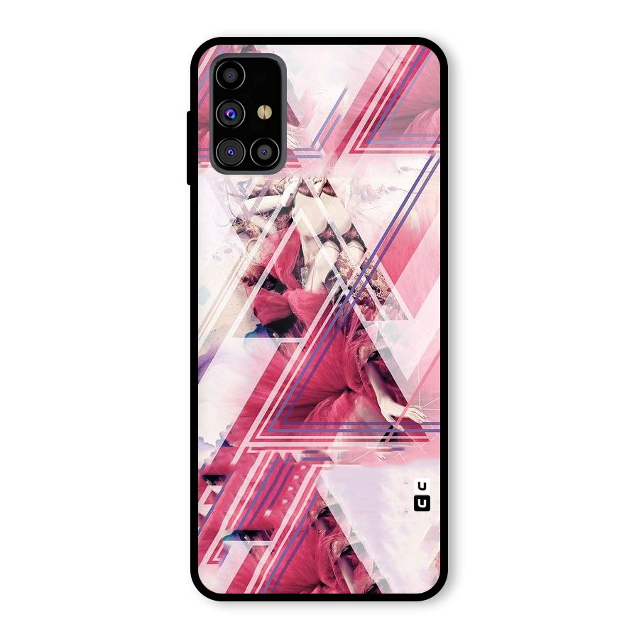 Pink Rose Abstract Glass Back Case for Galaxy M31s