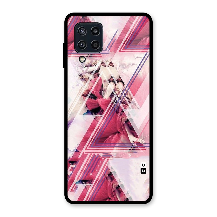 Pink Rose Abstract Glass Back Case for Galaxy M32
