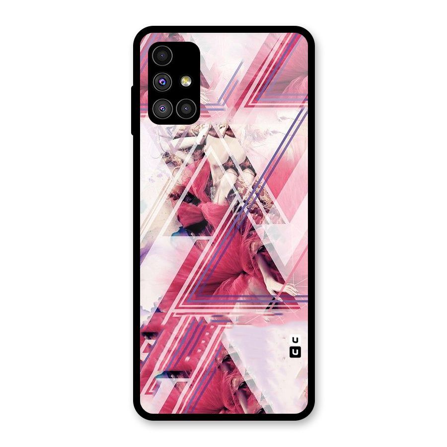 Pink Rose Abstract Glass Back Case for Galaxy M51