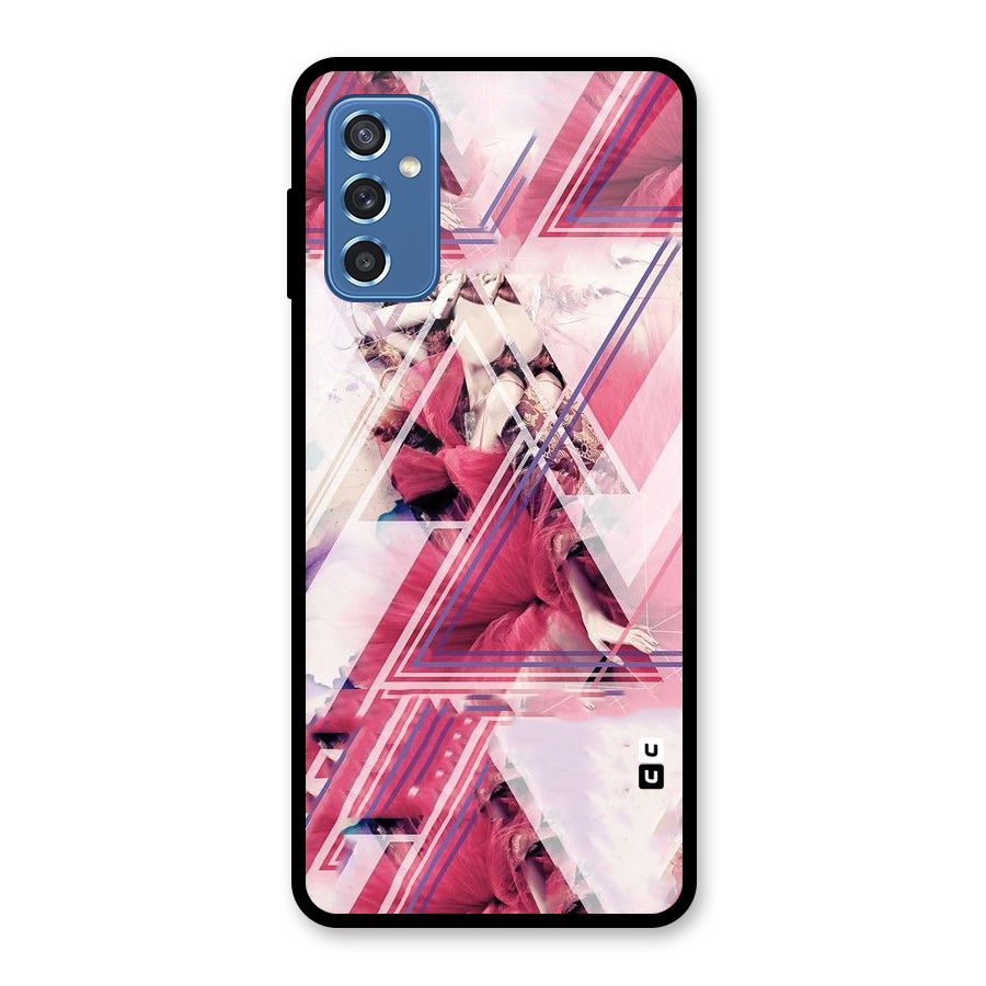 Pink Rose Abstract Glass Back Case for Galaxy M52 5G