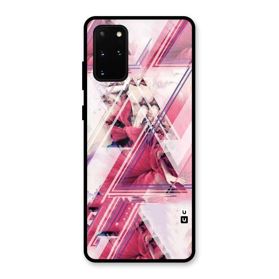 Pink Rose Abstract Glass Back Case for Galaxy S20 Plus