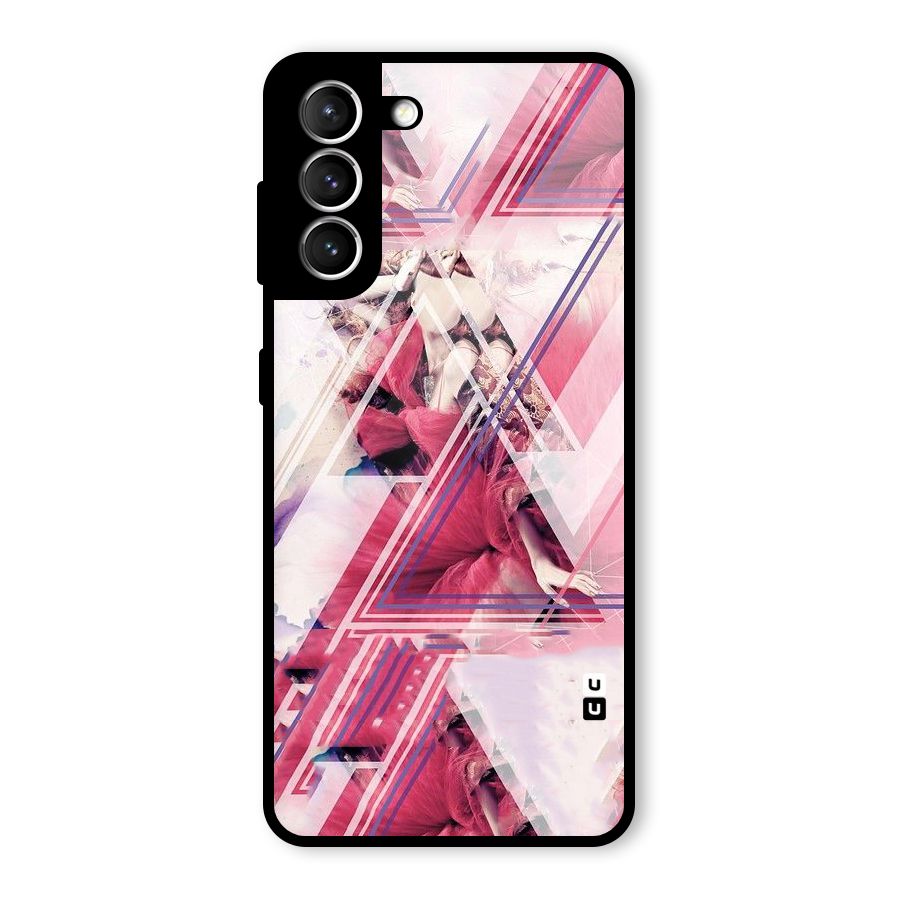 Pink Rose Abstract Glass Back Case for Galaxy S21 5G