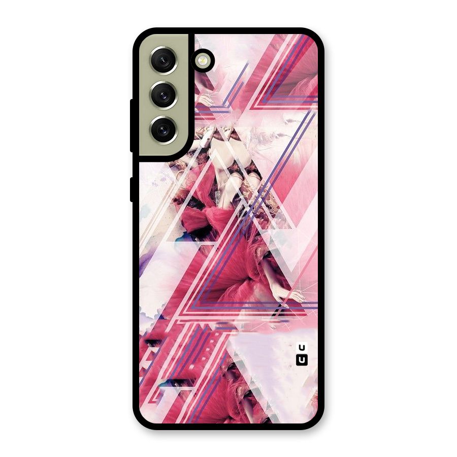 Pink Rose Abstract Glass Back Case for Galaxy S21 FE 5G