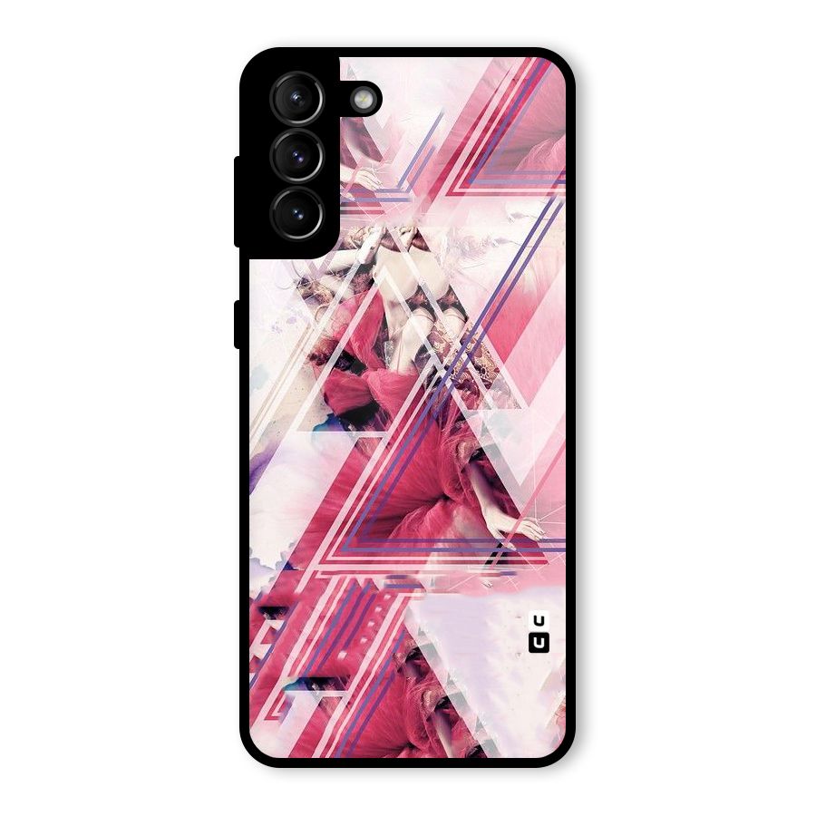 Pink Rose Abstract Glass Back Case for Galaxy S21 Plus
