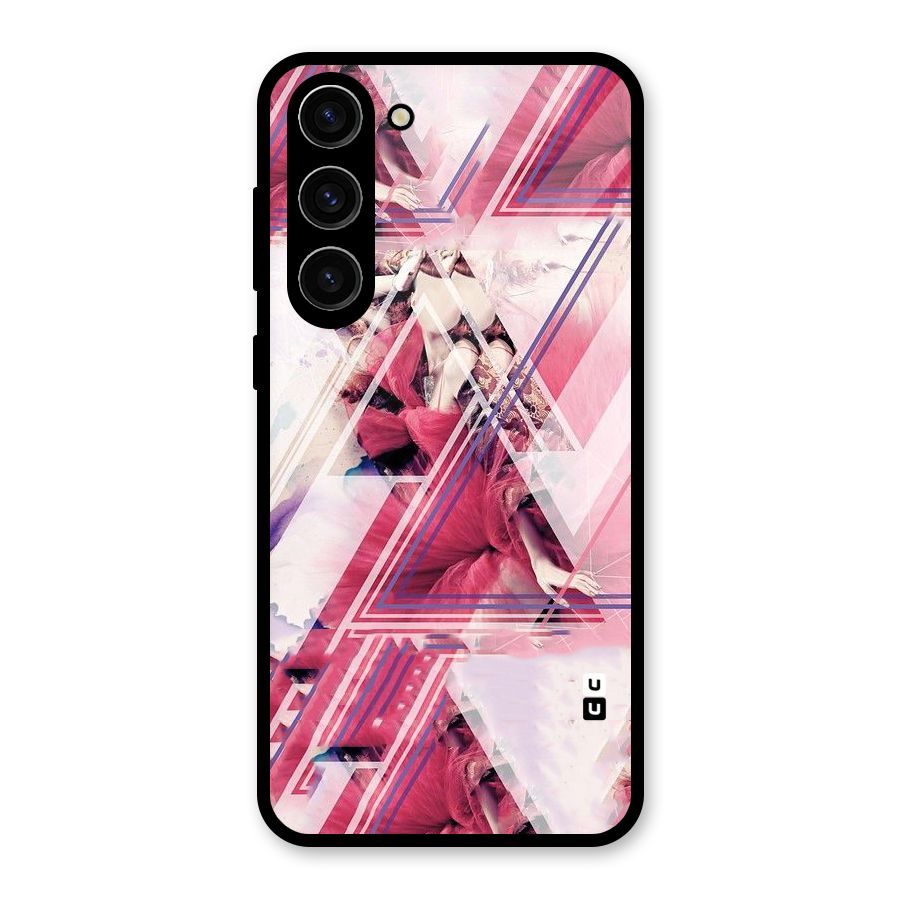 Pink Rose Abstract Glass Back Case for Galaxy S23 Plus