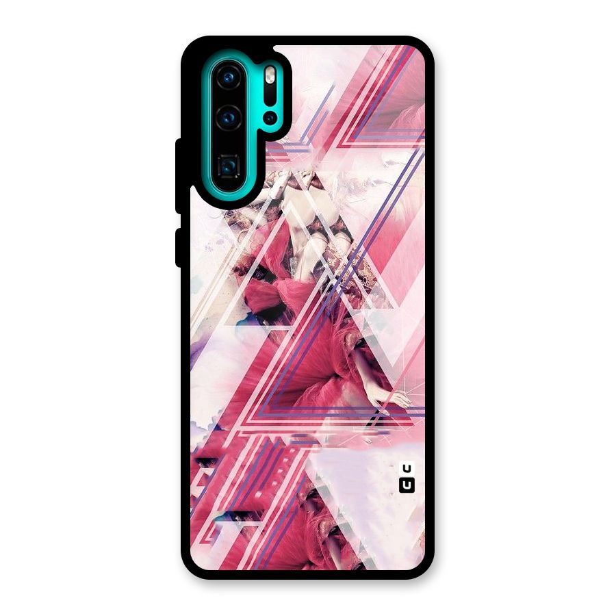 Pink Rose Abstract Glass Back Case for Huawei P30 Pro