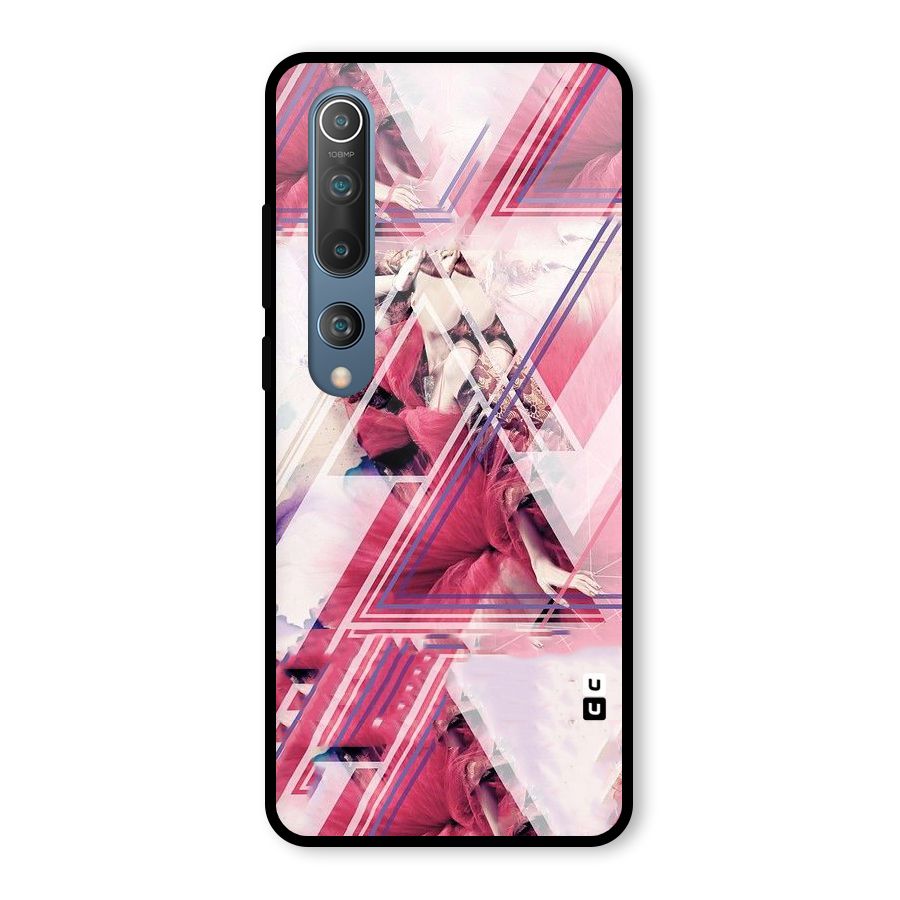 Pink Rose Abstract Glass Back Case for Mi 10