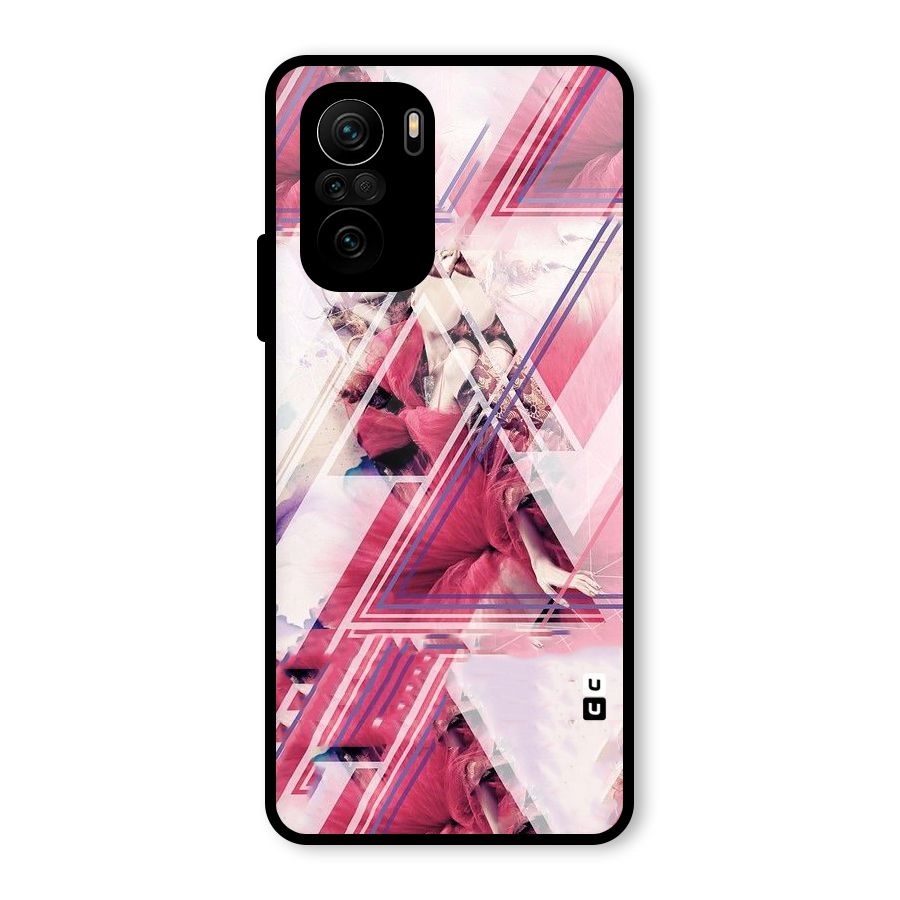 Pink Rose Abstract Glass Back Case for Mi 11x