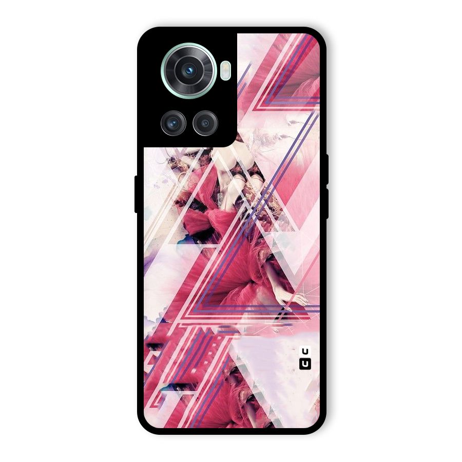 Pink Rose Abstract Glass Back Case for OnePlus 10R