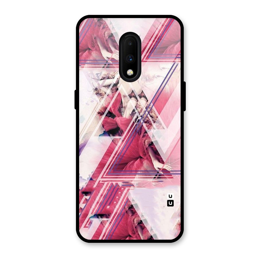 Pink Rose Abstract Glass Back Case for OnePlus 7