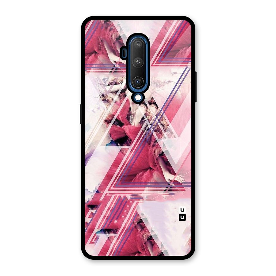 Pink Rose Abstract Glass Back Case for OnePlus 7T Pro