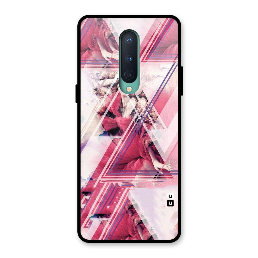 Pink Rose Abstract Glass Back Case for OnePlus 8