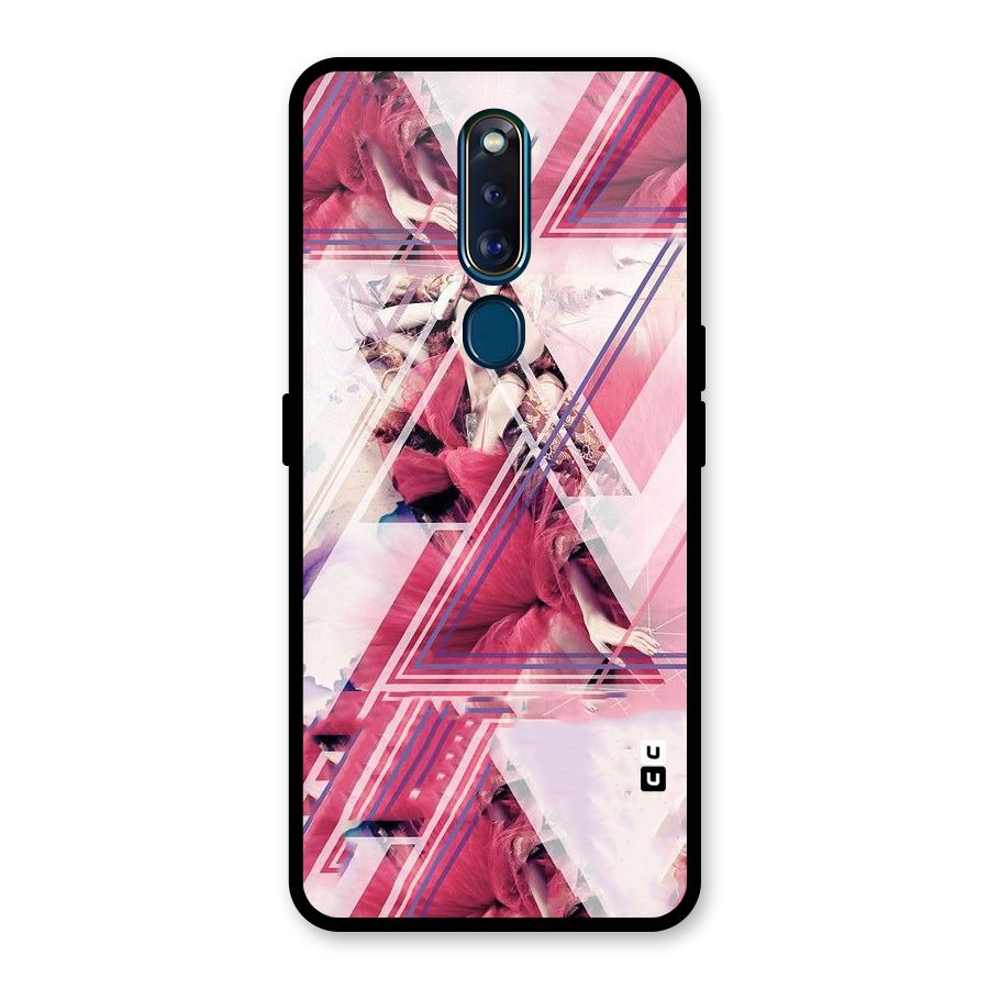 Pink Rose Abstract Glass Back Case for Oppo F11 Pro