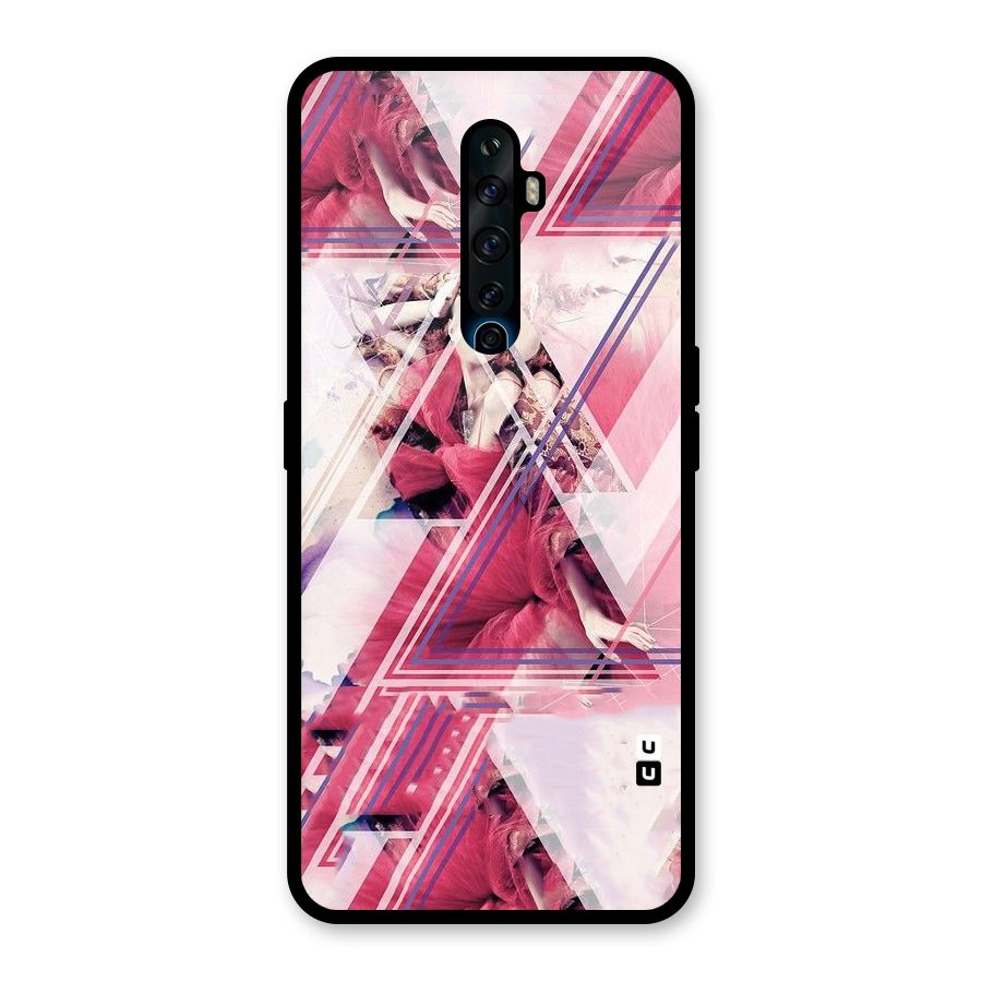 Pink Rose Abstract Glass Back Case for Oppo Reno2 F