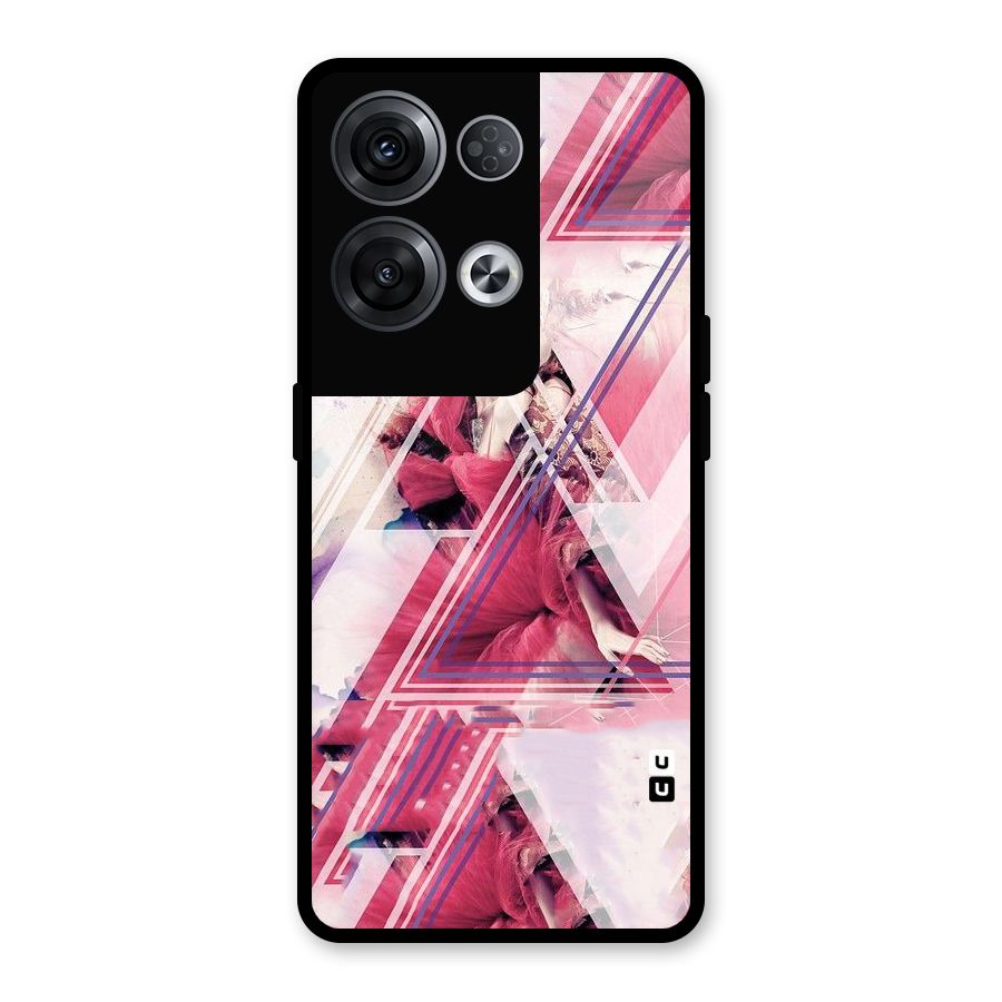 Pink Rose Abstract Glass Back Case for Oppo Reno8 Pro 5G