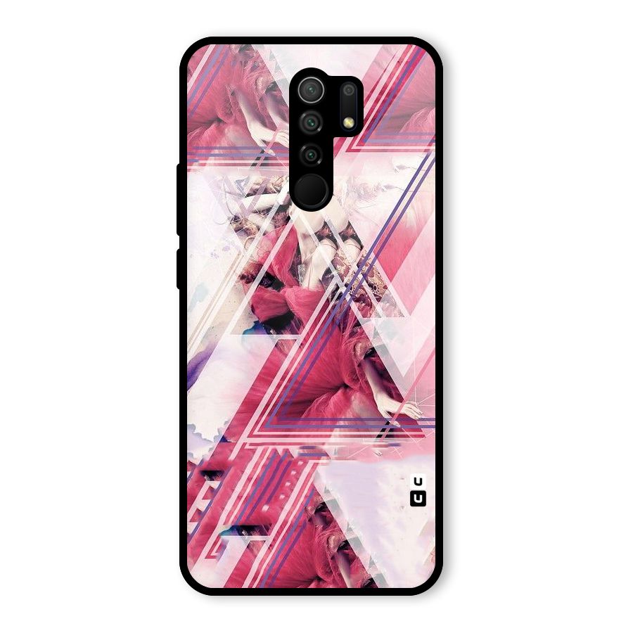 Pink Rose Abstract Glass Back Case for Poco M2