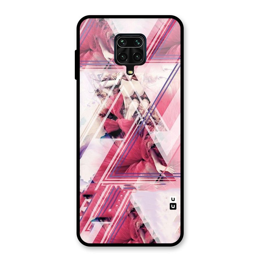 Pink Rose Abstract Glass Back Case for Poco M2 Pro