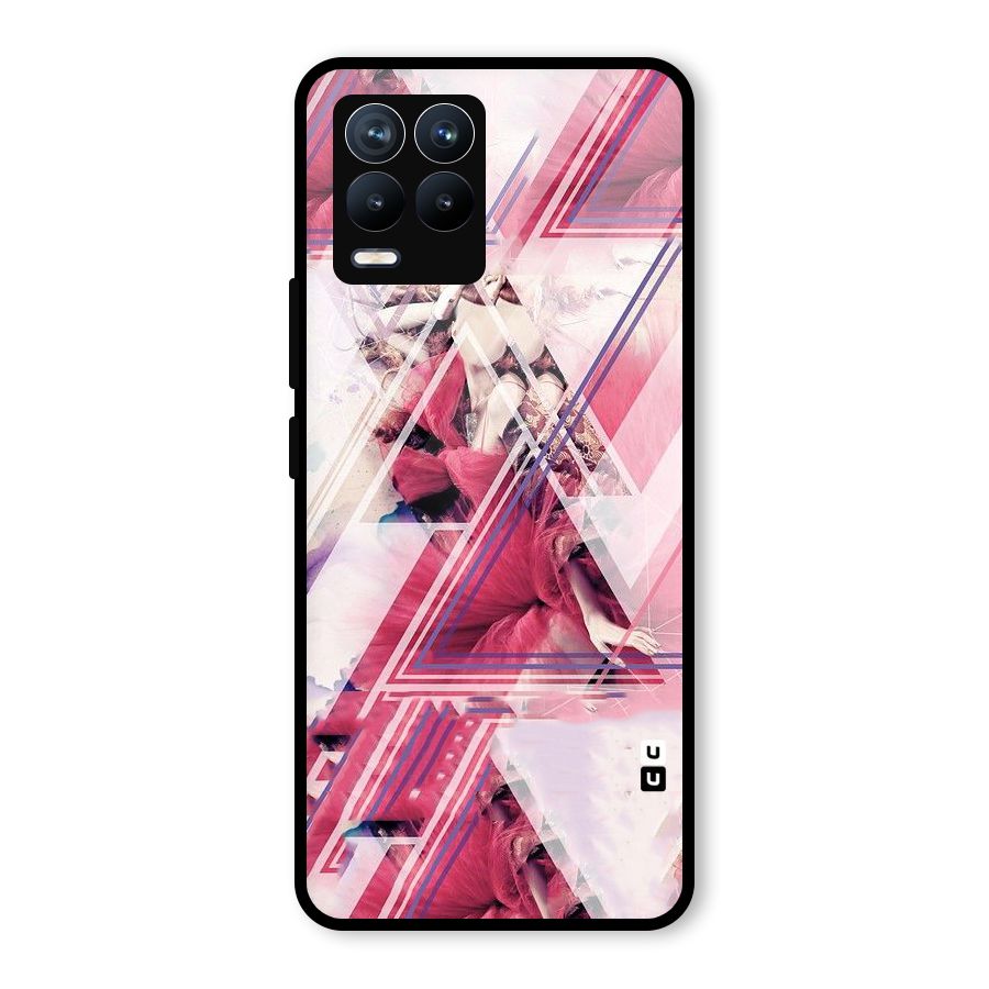 Pink Rose Abstract Glass Back Case for Realme 8 Pro