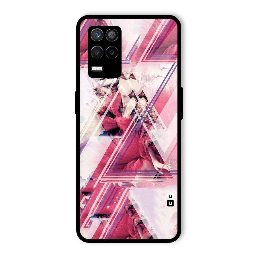 Pink Rose Abstract Glass Back Case for Realme 9 5G