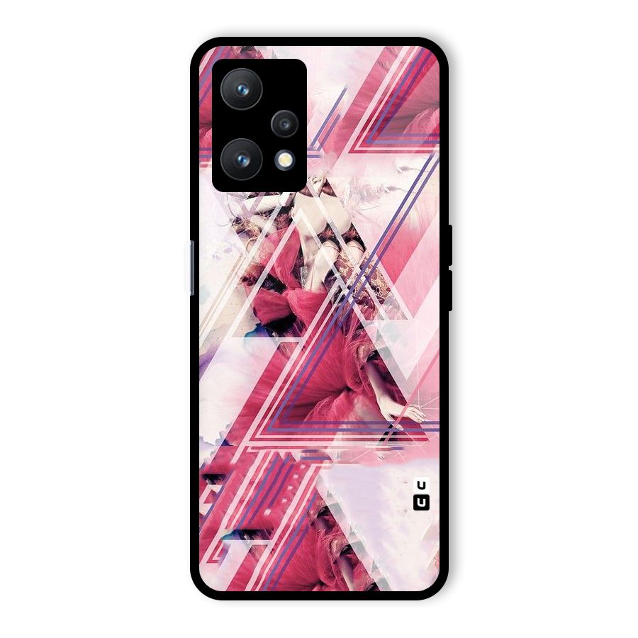 Pink Rose Abstract Glass Back Case for Realme 9 Pro 5G