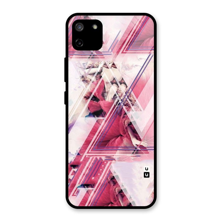 Pink Rose Abstract Glass Back Case for Realme C11