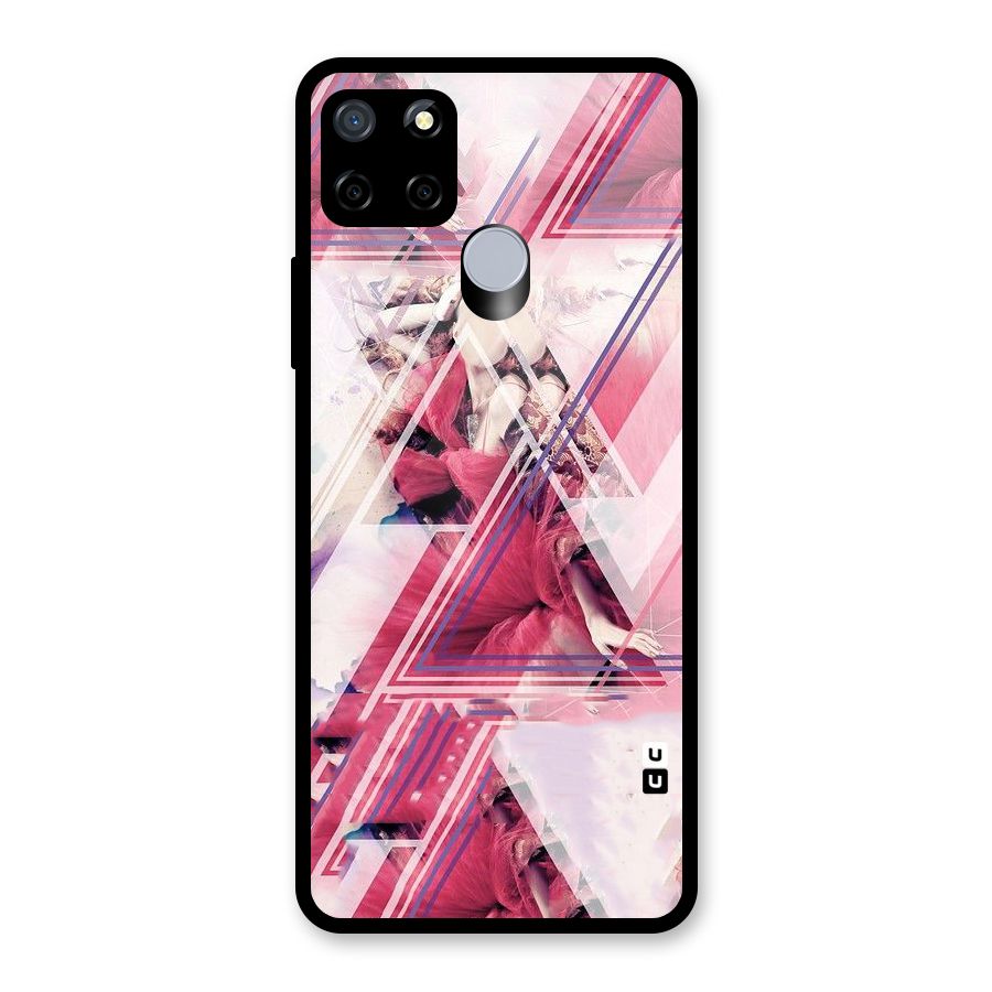 Pink Rose Abstract Glass Back Case for Realme C12