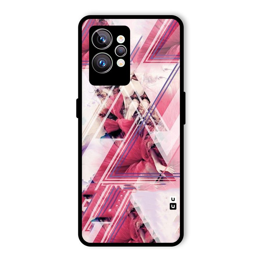 Pink Rose Abstract Glass Back Case for Realme GT2 Pro